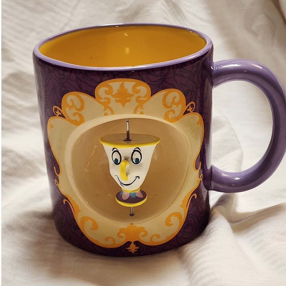 Disney Beauty and the Beast Belle & Chip 3D Spinner Ceramic Mug 20oz